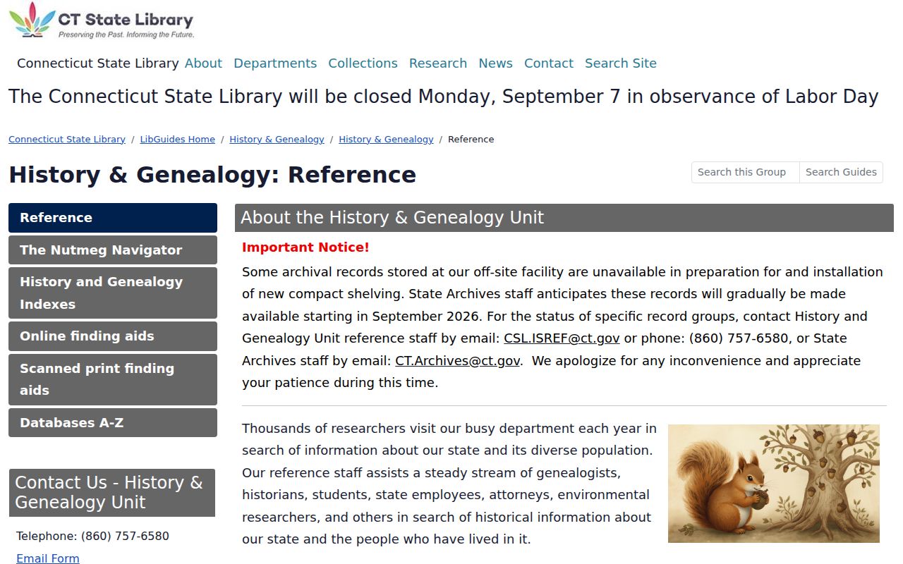 New London city directory research route through the Connecticut State Library