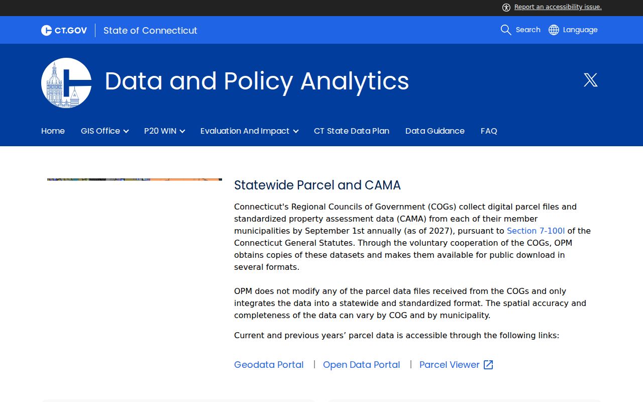 New London street directory parcel and CAMA data guidance